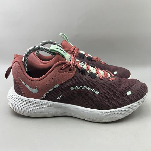 Nike React Escape Run 2 Shoes Womens Size 9.5 Burgundy Pink Running Low Sneakers - Picture 1 of 8